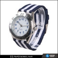 nylon stripe sport watch alloy case